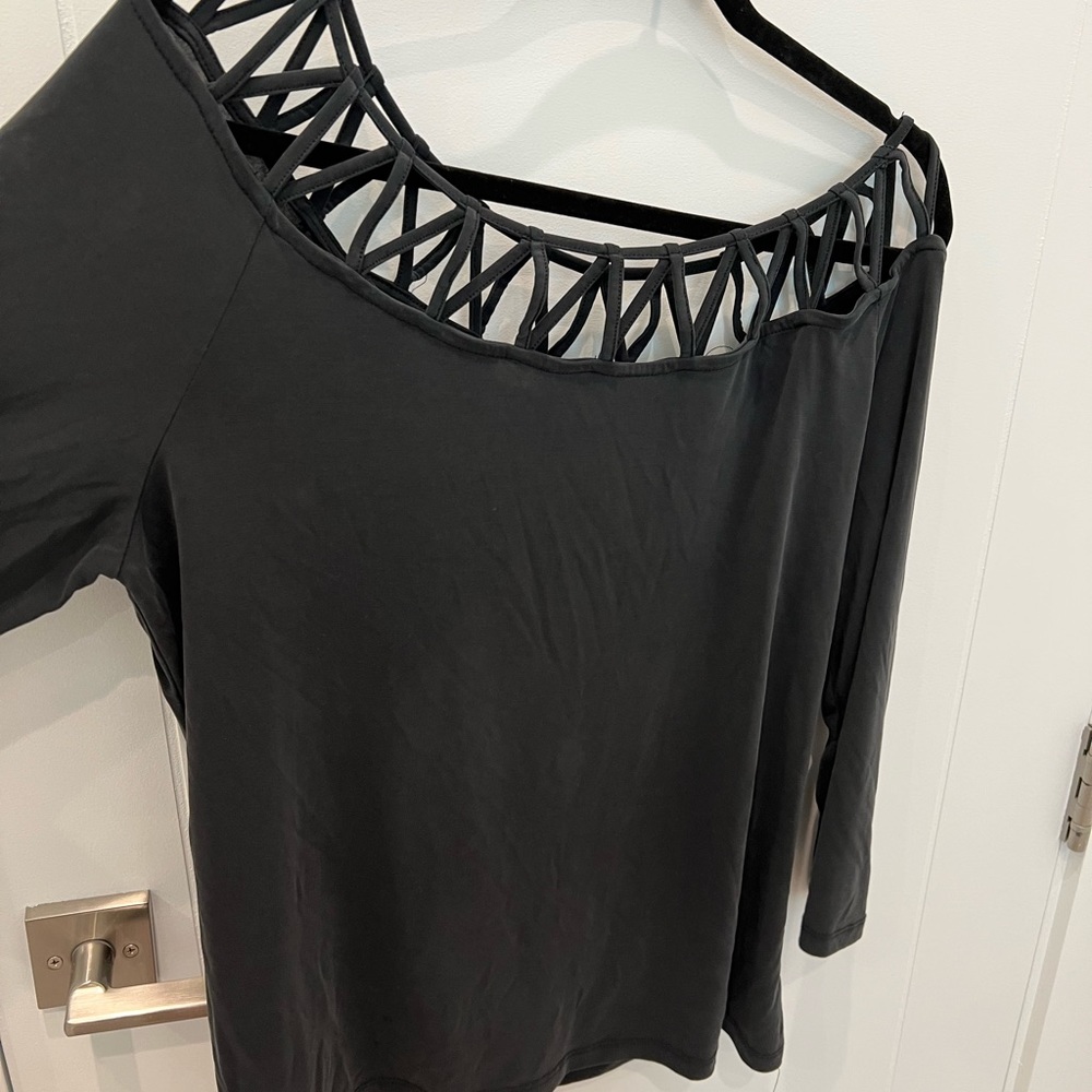 Geometric Black Blouse